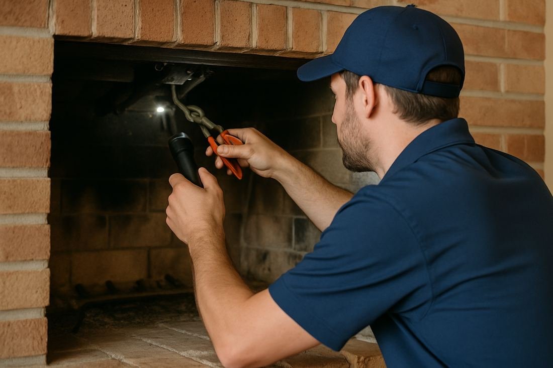 ASH Chimney technician performing chimney repair work on a Minneapolis, MN home