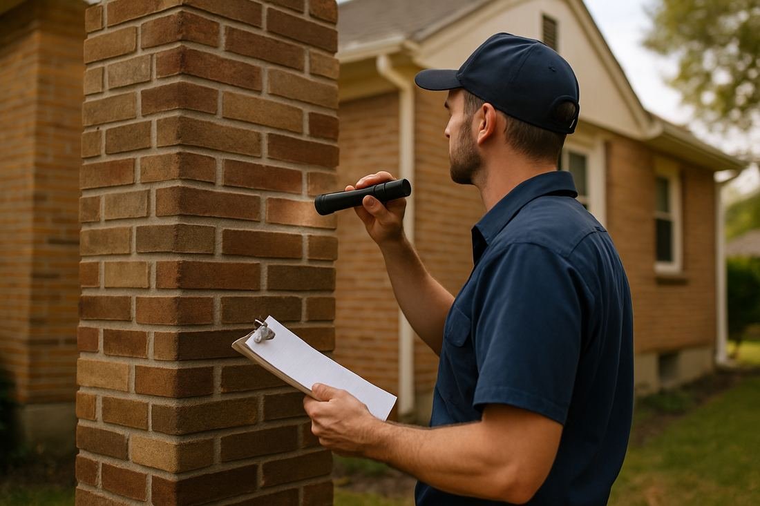 ASH Chimney technician performing chimney inspection work on a Minneapolis, MN home